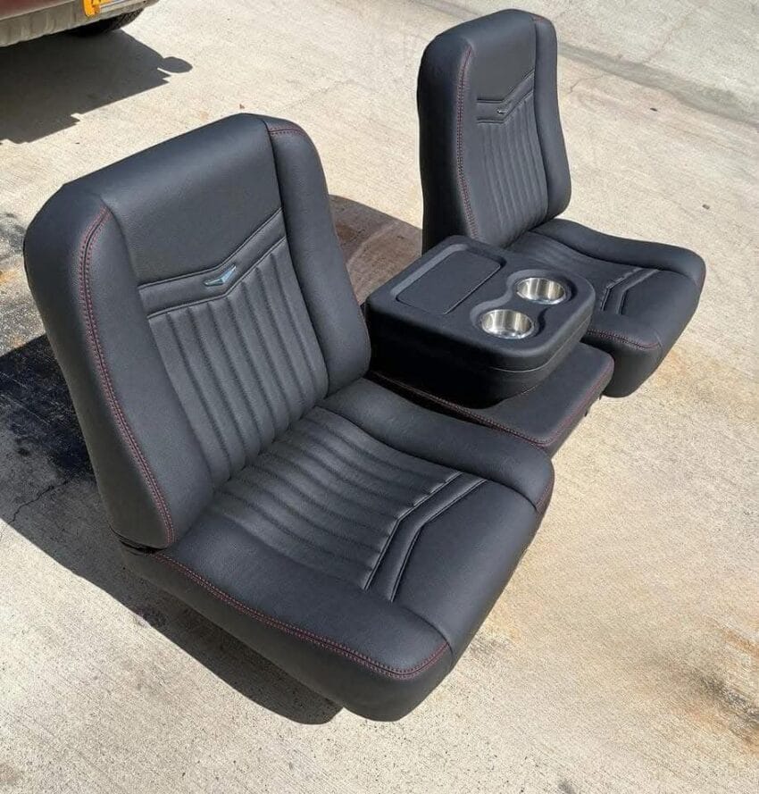C10 custom Black Seats with Red Stitching - Image 2