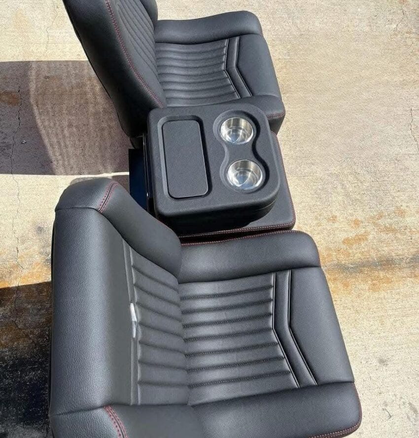 C10 custom Black Seats with Red Stitching - Image 3
