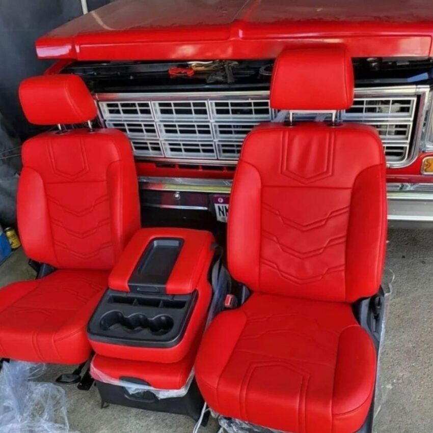 Chevy Silverado Single Cab Red bucket Seats