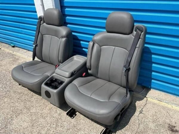 1999-2006 Chevy Silverado / GMC Sierra Katzkin Gray Leather Power Seats with Center Console