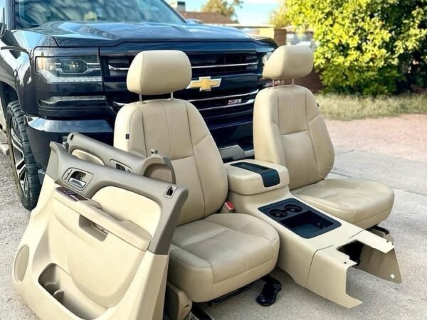 2007-2013 Chevy Silverado/GMC Sierra Tan Leather Interior Set Seats, Console & Door Panels