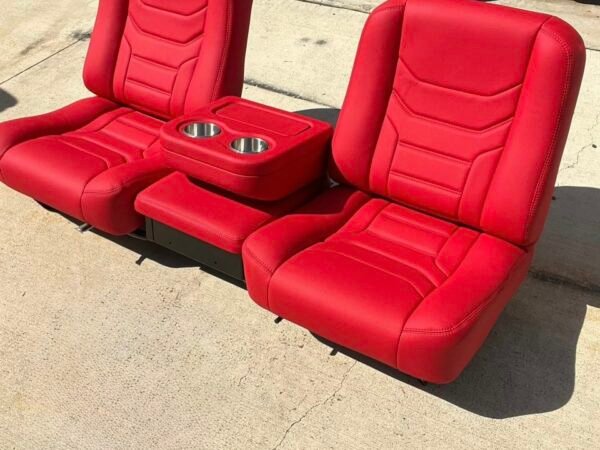 Custom Red Upholstered Seat Set for 1988–1998 OBS Chevy C10 Trucks