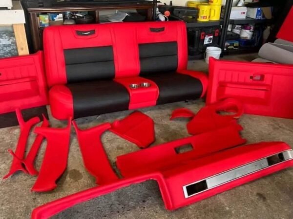 Custom c10 Red complete interior with matching dash