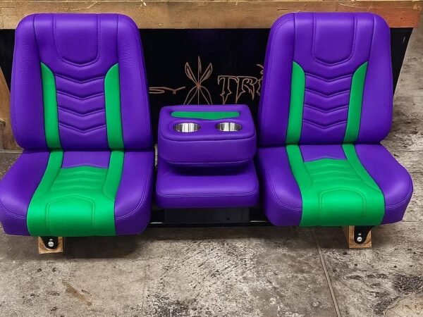 Purple/Green Bucket Seats With Center Console