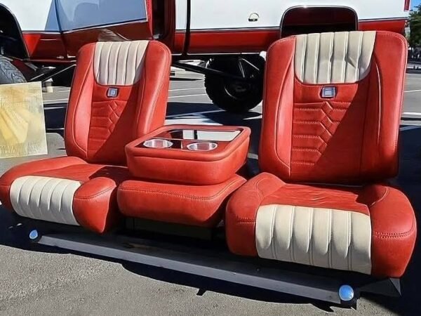 Custom Red & Cream Seats for 1988–1998 Chevy C10 OBS