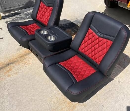 C10 Bucket Seat with red diamond-stitched