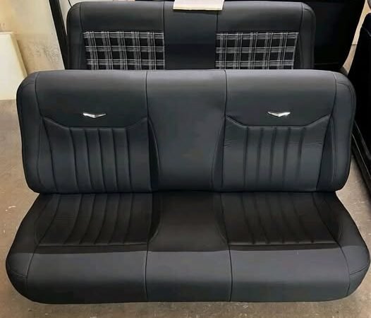 Distressed black LB with center bolsters and V medallions