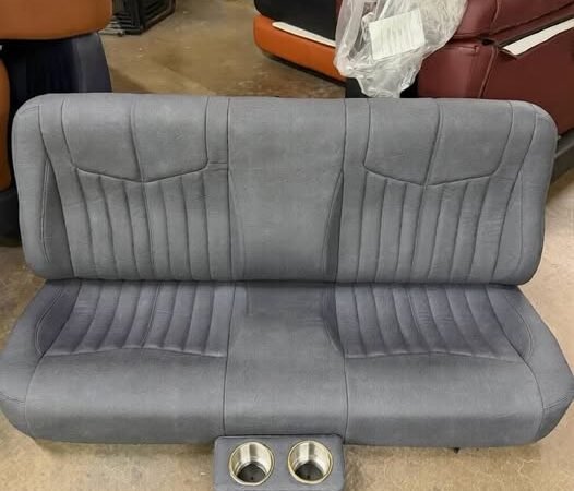 Distressed steel blue (looks charcoal in pics) ET with channels and center bolsters