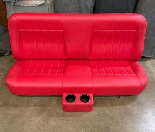 Classic American beauty pleats with centers and separate cup holder bench seat