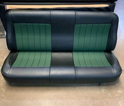 Classic black with green and black houndstooth inserts bench seat