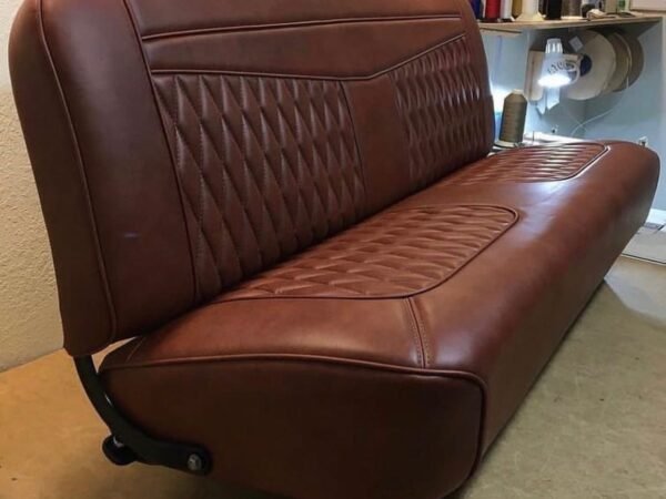 C10 Brown Leather Bench Seat