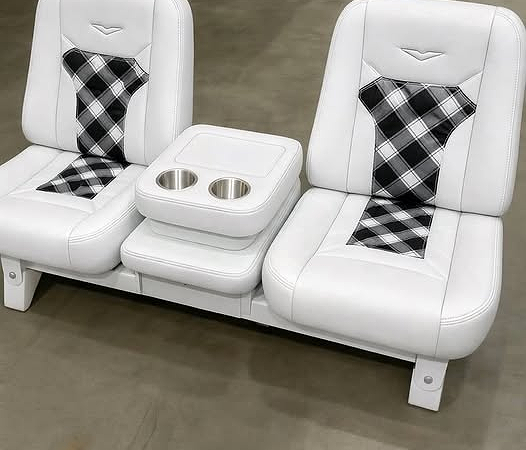 Custom White Plaid Seats for 1988–1998 Chevy C10 OBS