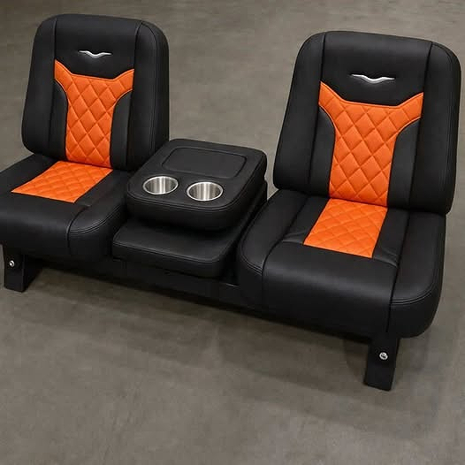 Custom Black & Orange Seats for 1988–1998 Chevy C10 OBS