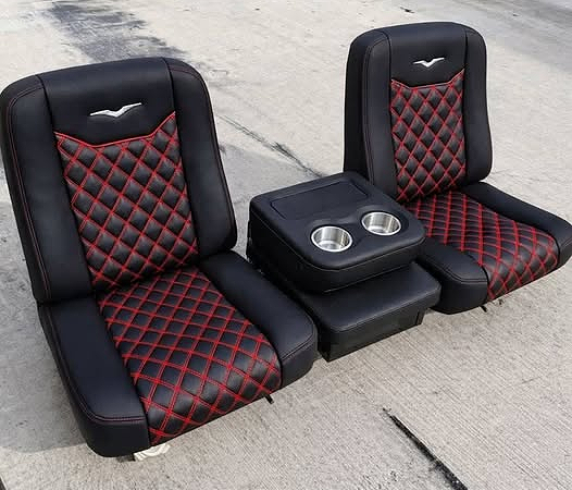 88–98 Chevy C10 Black Leather-Style Seat Set