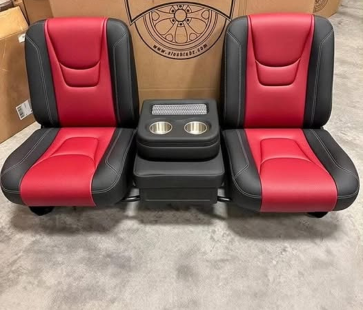 Custom Red & Black Seats for 1988–1998 Chevy C10 OBS