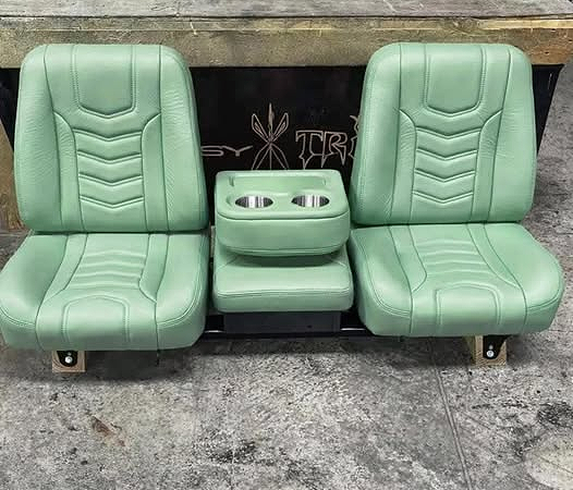 Custom Mint Green Seats for 1988–1998 Chevy C10 OBS