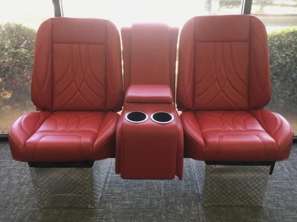 Pro-Series 60" Split Bench Seat with Console & Bracket – Contrast Stitching for 1973–1987 Chevy